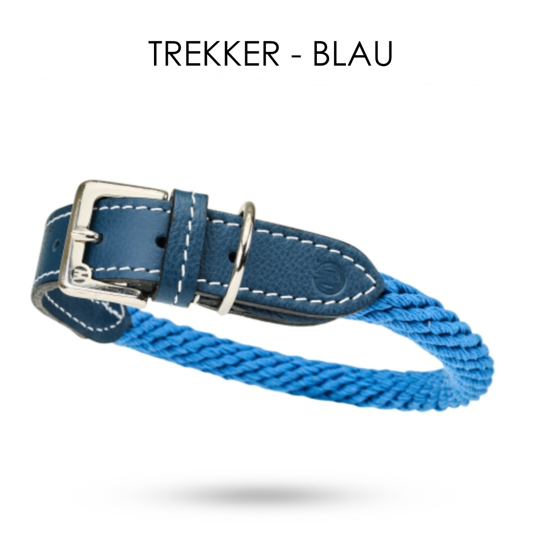 Malucchi Luxus Hundehalsband TREKKER aus Leder & Tau  - 40% Rabatt