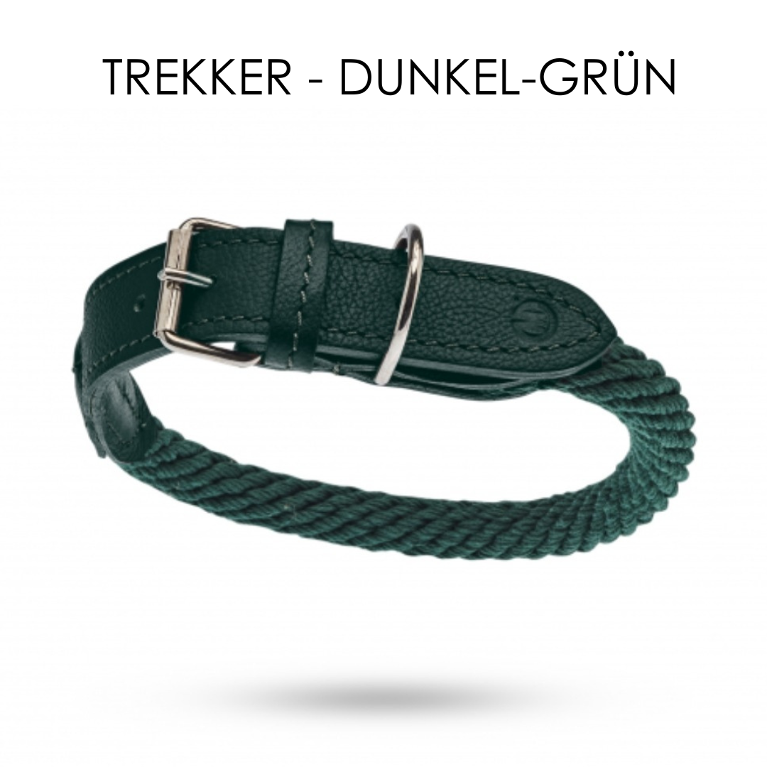 Malucchi Luxus Hundehalsband TREKKER aus Leder & Tau  - 40% Rabatt