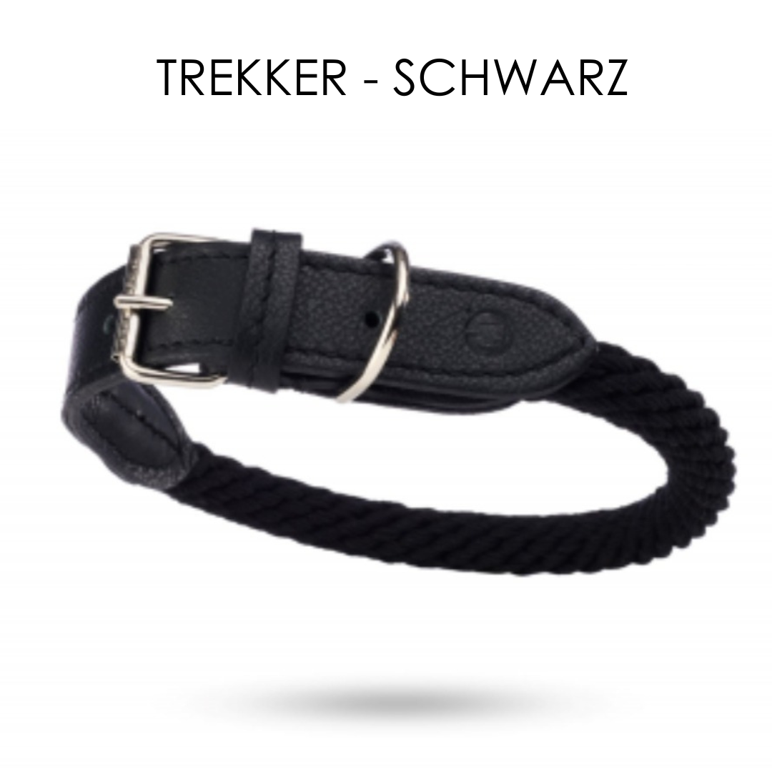 Malucchi Luxus Hundehalsband TREKKER aus Leder & Tau  - 40% Rabatt