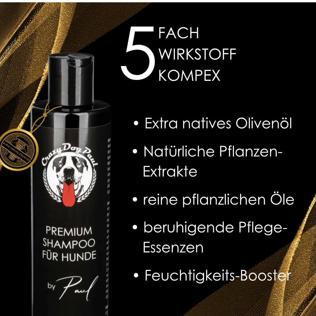 Crazydogpaul Premium Hundeshampoo gegen Juckreiz & Zecken – 100% Natürlich (250ml)