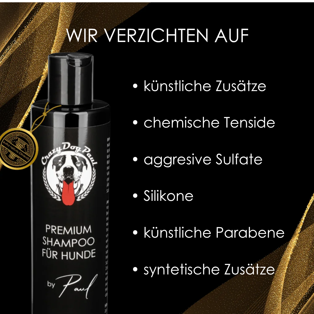 Crazydogpaul Premium Hundeshampoo gegen Juckreiz & Zecken – 100% Natürlich (250ml)