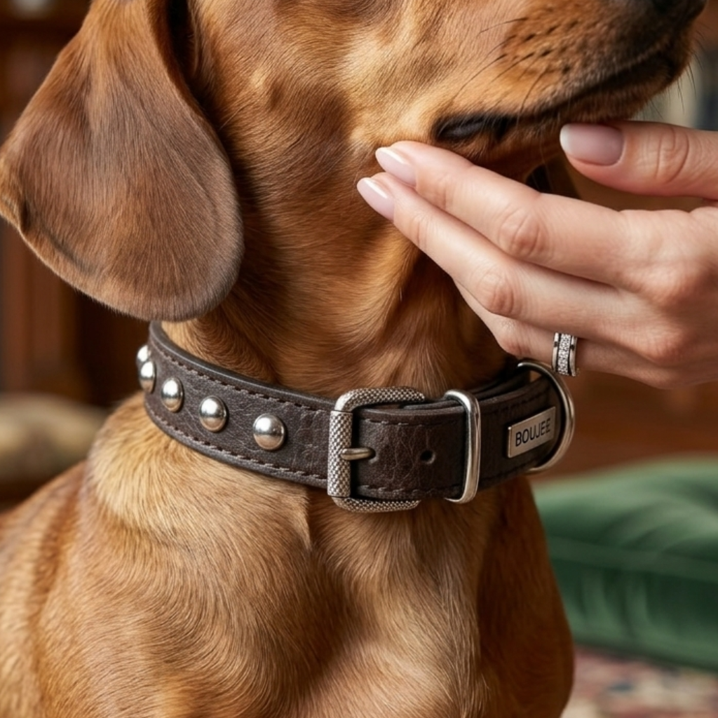 Malucchi Luxus Hundehalsband BULLET – Rock-Chic & Ikonisches Design für kleine Hunde