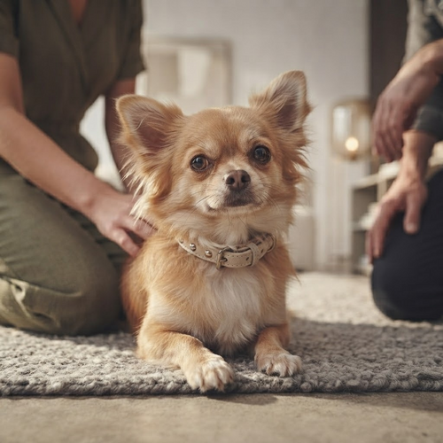 CrazyDogPaul Premium Hundehalsband BRIGHT für kleine Hunde, Breite 2 cm – Luxus-Bullenleder & Swarovski-Steine