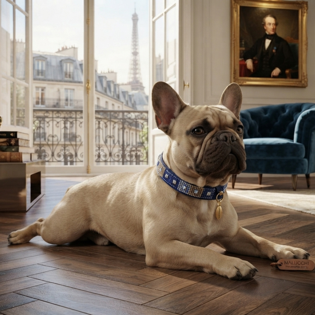 CrazyDogPaul Luxus Hundehalsband AMALFI – Handgefertigt mit Swarovski-Kristallen - 25% Rabatt