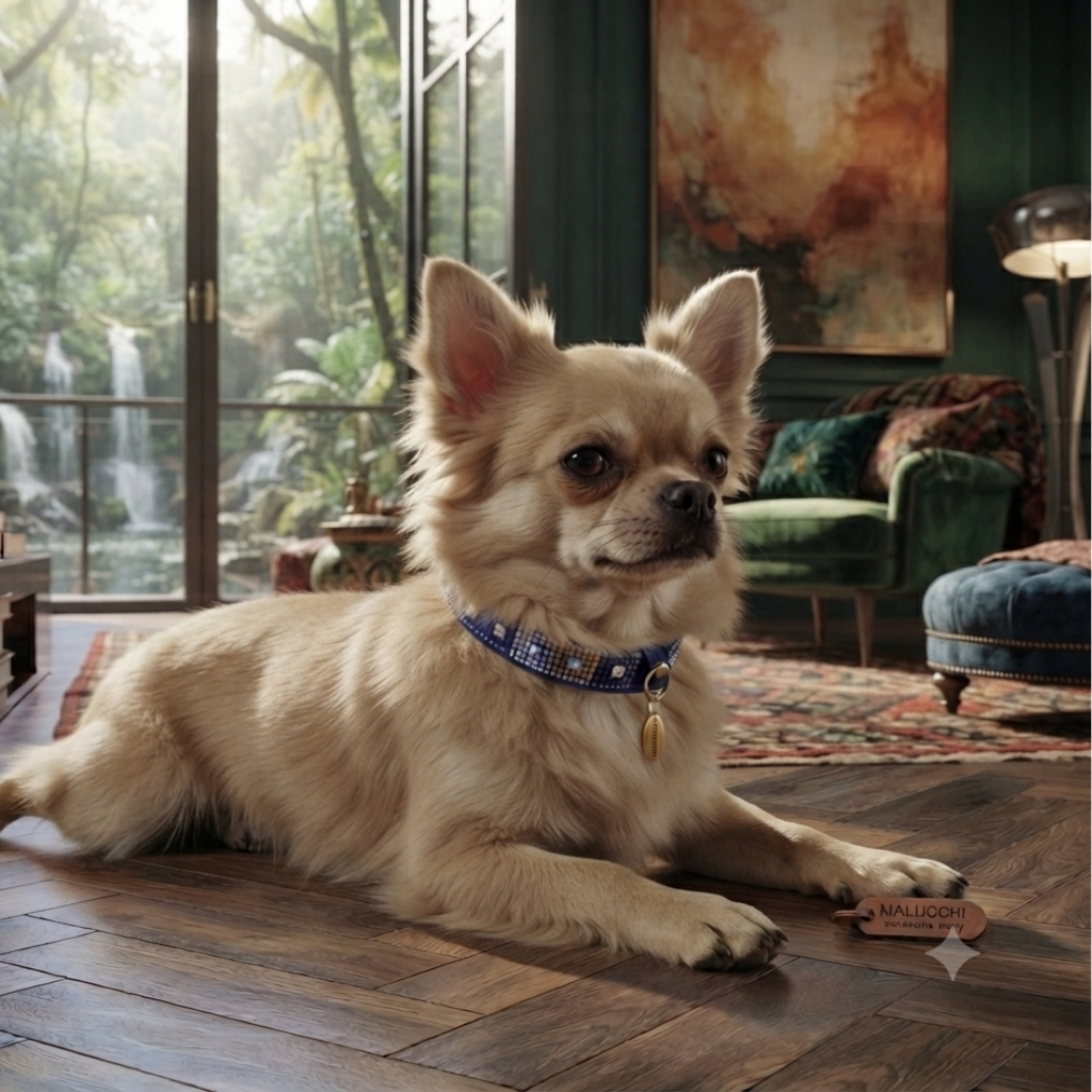 CrazyDogPaul Luxus Hundehalsband AMALFI – Handgefertigt mit Swarovski-Kristallen - 25% Rabatt