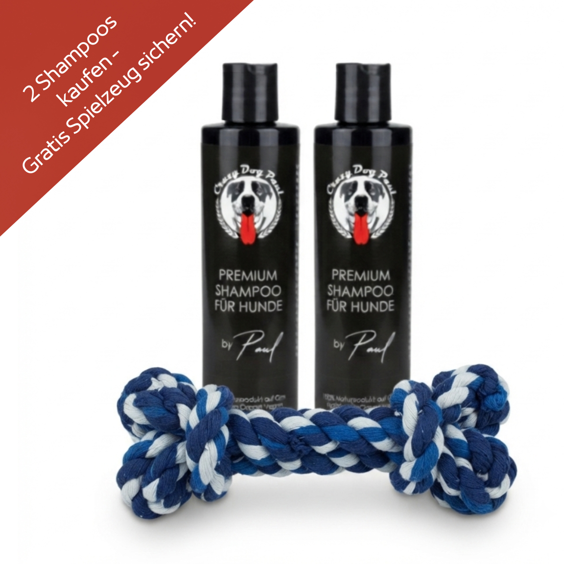 Vorratspack: 2x Premium Hundeshampoo + Gratis + Gratis Spielzeug/Versand in D