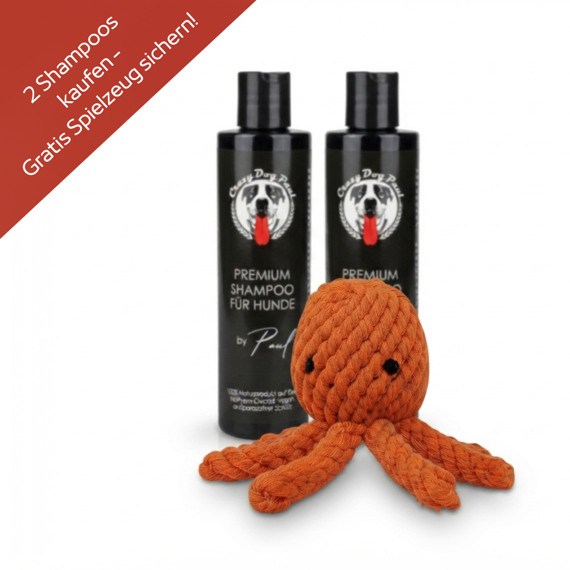 Zahnpflege & Wasch-Set: 2x Hundeshampoo + Gratis Spielzeug/Versand in D