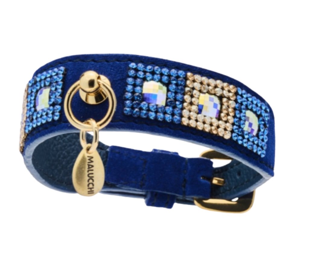 CrazyDogPaul Luxus Hundehalsband AMALFI – Handgefertigt mit Swarovski-Kristallen - 25% Rabatt