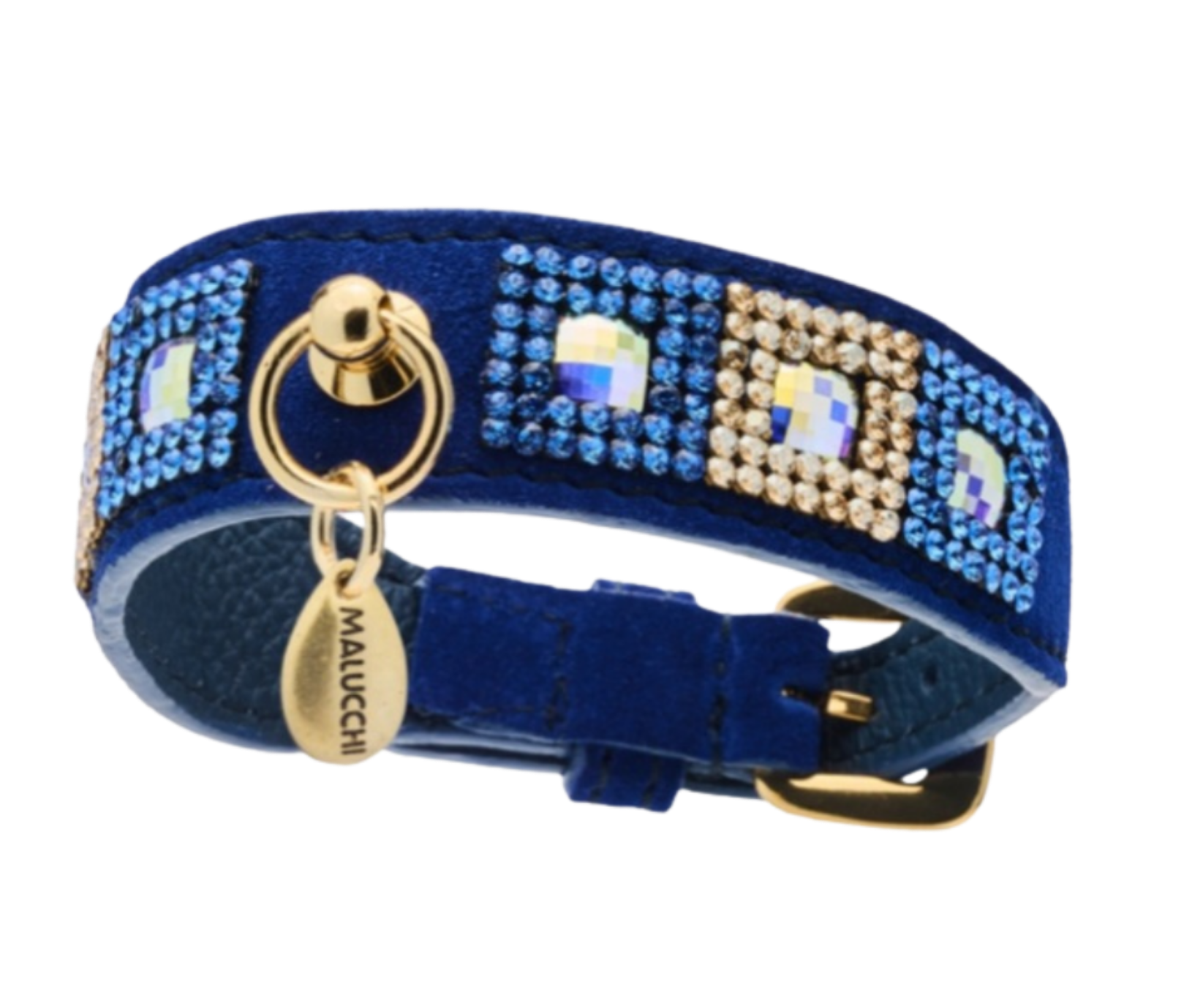 CrazyDogPaul Luxus Hundehalsband AMALFI – Handgefertigt mit Swarovski-Kristallen - 25% Rabatt