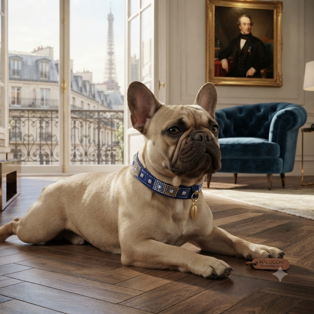 CrazyDogPaul Luxus Hundehalsband AMALFI – Handgefertigt mit Swarovski-Kristallen - 25% Rabatt