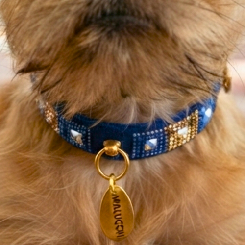 CrazyDogPaul Luxus Hundehalsband AMALFI – Handgefertigt mit Swarovski-Kristallen - 25% Rabatt