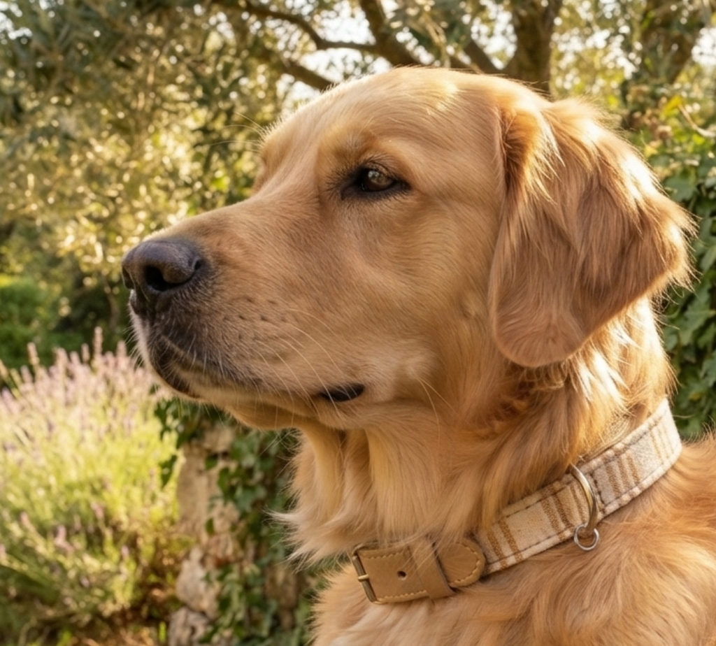 CrazyDogPaul Luxus Hundehalsband PORTOFINO – Mediterraner Vintage-Chic