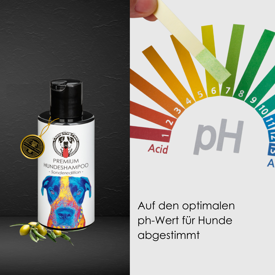 Hundeshampoo auf den pH-Wert für Hunde abgestimmt